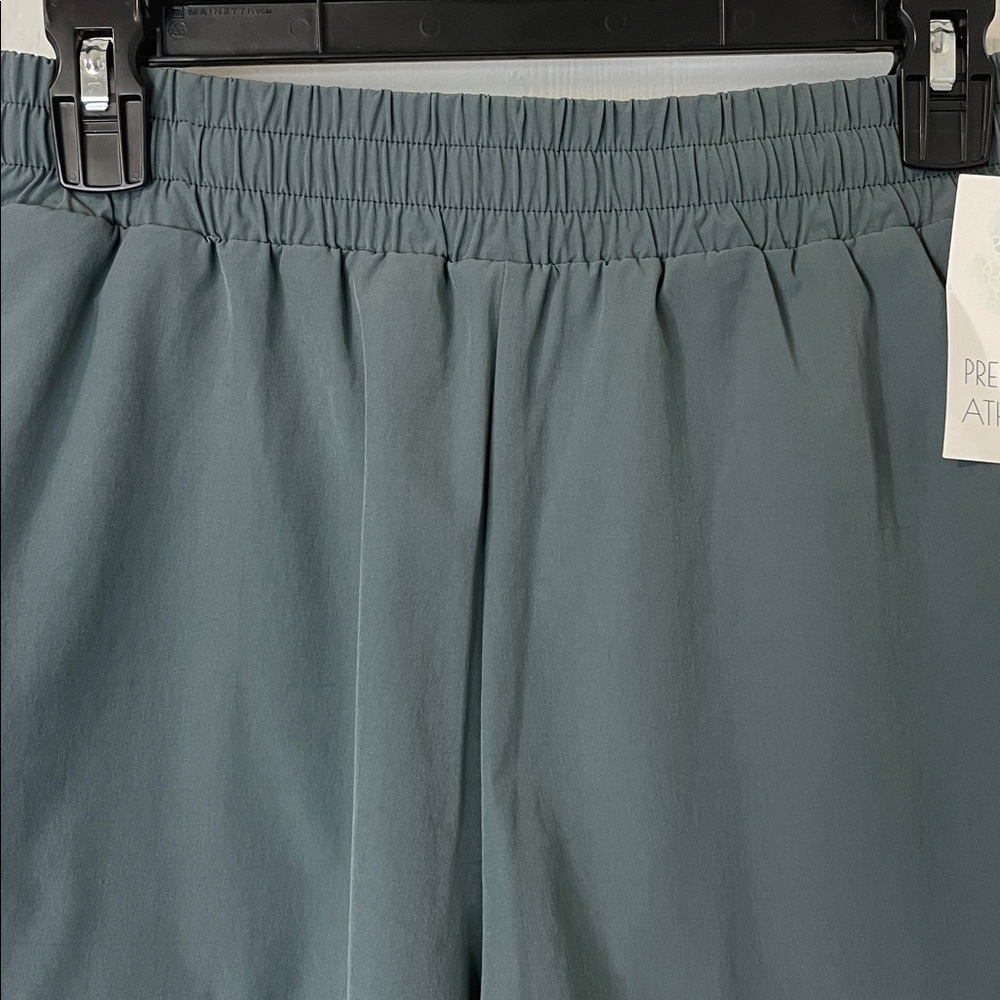 Alphalete NWOT Varsity Stride High Rise Women’s Shorts Porcelain Grey Size Small - Picture 8 of 12